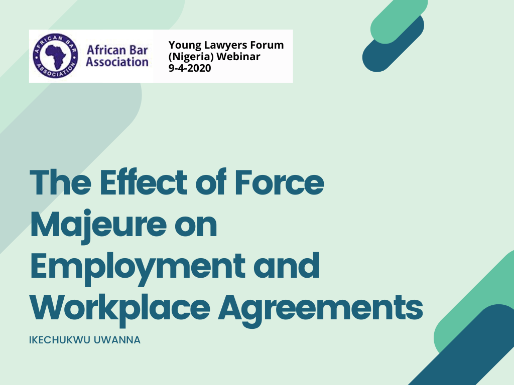 The Effect of Force Majeure on Employment and Workplace Agreements